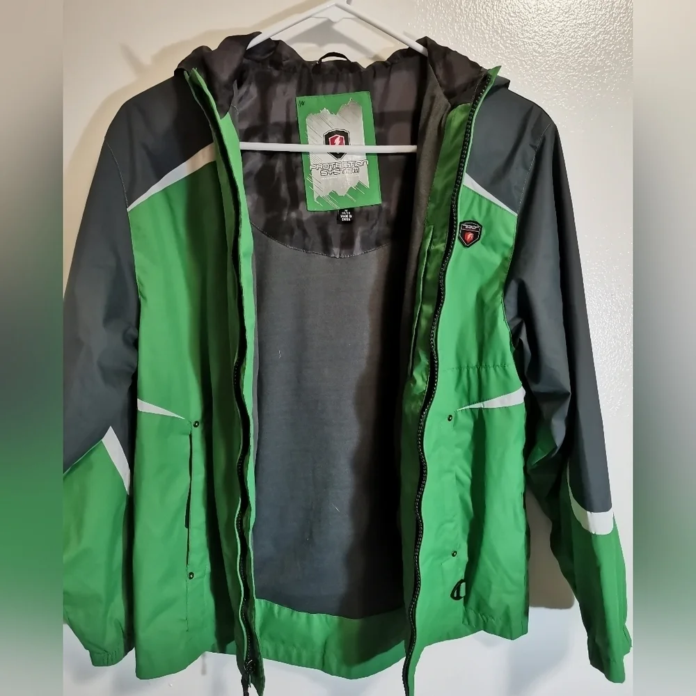 Protection System Green Hooded Jacket Sz M(10-12)  Boys